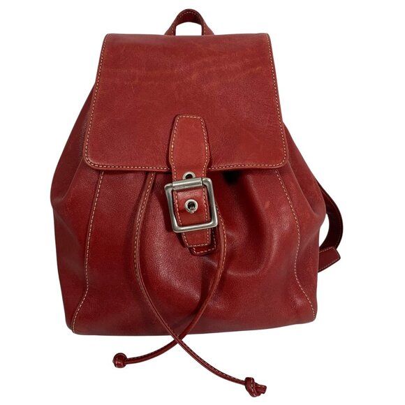 Vintage Y2K COACH Legacy Drawstring Red Leather Small Backpack 9569 w/ Tag - Picture 1 of 14